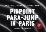 Standbild Fallschirm Wettbewerb Paris Frankreich, 1958, aus Sekunde 3 historischem Filmmaterial Videoclip 65675040894