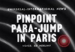 Standbild Fallschirm Wettbewerb Paris Frankreich, 1958, aus Sekunde 5 historischem Filmmaterial Videoclip 65675040894