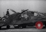 Image of Spitfire plane rearming and refueling United Kingdom, 1940, second 23 stock footage video 65675041012