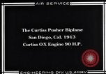 Image of U.S. Aviator, Lincoln Beachey in a Curtiss Pusher Biplane San Diego California USA, 1913, second 5 stock footage video 65675041062