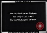 Image of U.S. Aviator, Lincoln Beachey in a Curtiss Pusher Biplane San Diego California USA, 1913, second 6 stock footage video 65675041062