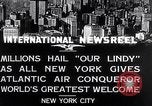 Standbild Charles Lindbergh ticker tape Parade New York City USA, 1927, aus Sekunde 3 historischem Filmmaterial Videoclip 65675041075