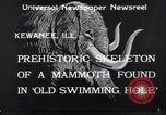 Standbild Skelett von Mammut Kewanee Illinois United States USA, 1933, aus Sekunde 3 historischem Filmmaterial Videoclip 65675041252