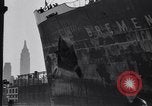 Image of Ocean liner Bremen New York City USA, 1934, second 27 stock footage video 65675041262