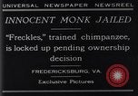 Standbild trainierten Schimpansen Fredericksburg Virginia USA, 1929, aus Sekunde 3 historischem Filmmaterial Videoclip 65675041385