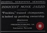 Standbild trainierten Schimpansen Fredericksburg Virginia USA, 1929, aus Sekunde 8 historischem Filmmaterial Videoclip 65675041385
