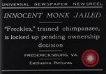 Standbild trainierten Schimpansen Fredericksburg Virginia USA, 1929, aus Sekunde 12 historischem Filmmaterial Videoclip 65675041385