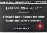Image of pier blaze Alameda California USA, 1929, second 1 stock footage video 65675041387