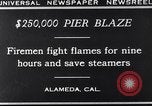 Image of pier blaze Alameda California USA, 1929, second 9 stock footage video 65675041387