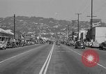 Image of La Cienega Blvd, City Hall, and Hollywood Memorial Park Cemetery Los Angeles California USA, 1950, second 40 stock footage video 65675041957