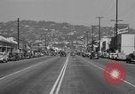 Image of La Cienega Blvd, City Hall, and Hollywood Memorial Park Cemetery Los Angeles California USA, 1950, second 42 stock footage video 65675041957