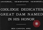 Immagine di Calvin Coolidge alla diga di Coolidge dedizione San Carlos Arizona USA, 1930, secondo 3 filmato di repertorio 65675041966