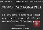 Standbild Goldene Hochzeit Party Marysville California USA, 1930, aus Sekunde 3 historischem Filmmaterial Videoclip 65675041969
