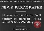 Standbild Goldene Hochzeit Party Marysville California USA, 1930, aus Sekunde 6 historischem Filmmaterial Videoclip 65675041969