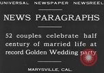 Standbild Goldene Hochzeit Party Marysville California USA, 1930, aus Sekunde 11 historischem Filmmaterial Videoclip 65675041969
