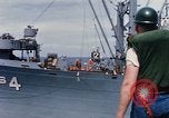 Image of USS Pollux unrep of USS Constellation Gulf of Tonkin Vietnam, 1967, second 6 stock footage video 65675042001