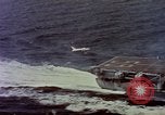 Image of Variety of  U.S. Navy aircraft landing on the USS Forrestal at sea Atlantic Ocean, 1959, second 18 stock footage video 65675042344