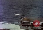 Image of Variety of  U.S. Navy aircraft landing on the USS Forrestal at sea Atlantic Ocean, 1959, second 28 stock footage video 65675042344