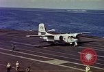 Image of Variety of  U.S. Navy aircraft landing on the USS Forrestal at sea Atlantic Ocean, 1959, second 39 stock footage video 65675042344
