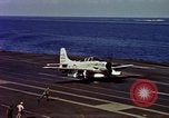 Image of Variety of  U.S. Navy aircraft landing on the USS Forrestal at sea Atlantic Ocean, 1959, second 56 stock footage video 65675042344