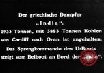 Image of Greek steamer India sunk by explosives Atlantic Ocean, 1917, second 8 stock footage video 65675042361