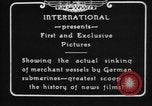 Image of German U-Boat sinks British ship Atlantic Ocean, 1917, second 6 stock footage video 65675042366