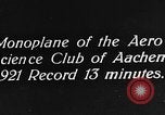 Image of aero science club monoplane Germany, 1922, second 4 stock footage video 65675042529