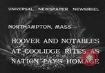 Standbild Begräbnis des ehemaligen Präsidenten Calvin Coolidge Northampton Massachusetts USA, 1933, aus Sekunde 4 historischem Filmmaterial Videoclip 65675042737