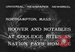 Standbild Begräbnis des ehemaligen Präsidenten Calvin Coolidge Northampton Massachusetts USA, 1933, aus Sekunde 5 historischem Filmmaterial Videoclip 65675042737