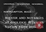Standbild Begräbnis des ehemaligen Präsidenten Calvin Coolidge Northampton Massachusetts USA, 1933, aus Sekunde 7 historischem Filmmaterial Videoclip 65675042737