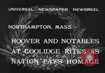 Standbild Begräbnis des ehemaligen Präsidenten Calvin Coolidge Northampton Massachusetts USA, 1933, aus Sekunde 8 historischem Filmmaterial Videoclip 65675042737