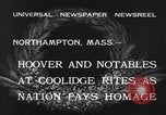 Standbild Begräbnis des ehemaligen Präsidenten Calvin Coolidge Northampton Massachusetts USA, 1933, aus Sekunde 9 historischem Filmmaterial Videoclip 65675042737