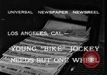 Image of unicycle Los Angeles California USA, 1933, second 3 stock footage video 65675042743