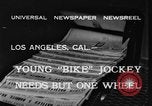 Image of unicycle Los Angeles California USA, 1933, second 4 stock footage video 65675042743