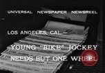 Image of unicycle Los Angeles California USA, 1933, second 5 stock footage video 65675042743