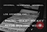 Image of unicycle Los Angeles California USA, 1933, second 6 stock footage video 65675042743