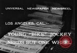Image of unicycle Los Angeles California USA, 1933, second 8 stock footage video 65675042743