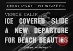 Standbild Eis bedeckten Folie Venice Beach Los Angeles California USA, 1938, aus Sekunde 7 historischem Filmmaterial Videoclip 65675042786