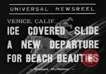 Standbild Eis bedeckten Folie Venice Beach Los Angeles California USA, 1938, aus Sekunde 10 historischem Filmmaterial Videoclip 65675042786