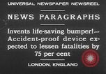 Standbild lebensrettende Auto Stoßfänger Erfindung London England Vereinigtes Königreich, 1930, aus Sekunde 1 historischem Filmmaterial Videoclip 65675042803