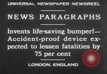 Standbild lebensrettende Auto Stoßfänger Erfindung London England Vereinigtes Königreich, 1930, aus Sekunde 5 historischem Filmmaterial Videoclip 65675042803