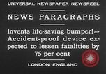 Standbild lebensrettende Auto Stoßfänger Erfindung London England Vereinigtes Königreich, 1930, aus Sekunde 7 historischem Filmmaterial Videoclip 65675042803