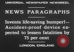 Standbild lebensrettende Auto Stoßfänger Erfindung London England Vereinigtes Königreich, 1930, aus Sekunde 8 historischem Filmmaterial Videoclip 65675042803