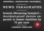 Standbild lebensrettende Auto Stoßfänger Erfindung London England Vereinigtes Königreich, 1930, aus Sekunde 10 historischem Filmmaterial Videoclip 65675042803