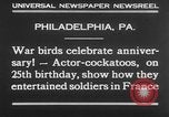 Standbild Kakadus Philadelphia Pennsylvania USA, 1930, aus Sekunde 10 historischem Filmmaterial Videoclip 65675042804