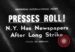 Image of New York newspaper strike ends New York City USA, 1963, second 1 stock footage video 65675042825