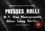 Image of New York newspaper strike ends New York City USA, 1963, second 3 stock footage video 65675042825