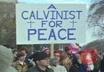 Image of Peace demonstrators march protesting Vietnam War Washington DC USA, 1969, second 3 stock footage video 65675042914