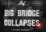 Image of Tacoma Narrows bridge collaps Tacoma Washington USA, 1940, second 1 stock footage video 65675043465