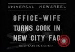 Image of office wife prepares meal Chicago Illinois USA, 1936, second 3 stock footage video 65675043759